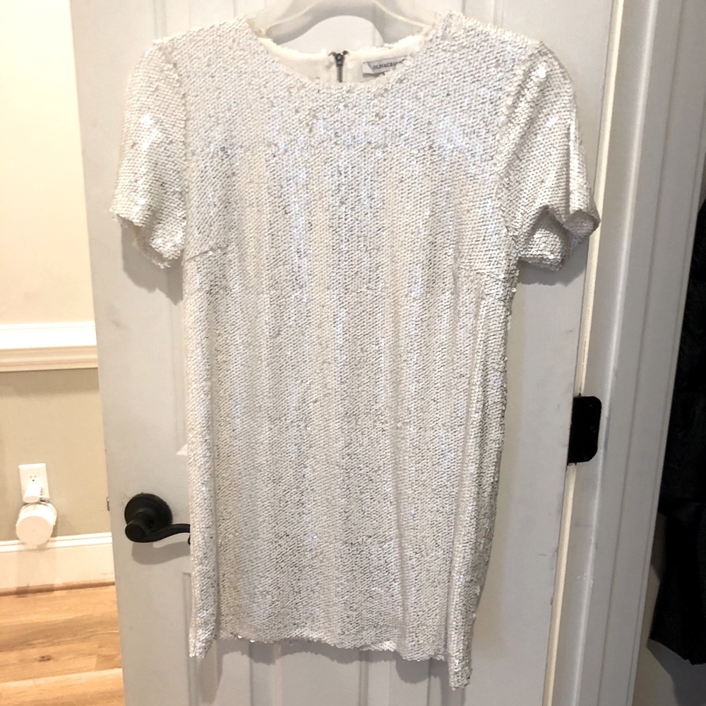 White Sequin Mini Dress
